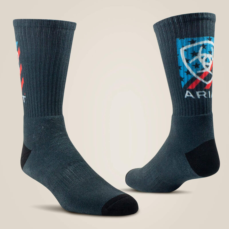 Patriot Country Graphic Crew Sock 2 Pair Multi Color Pack