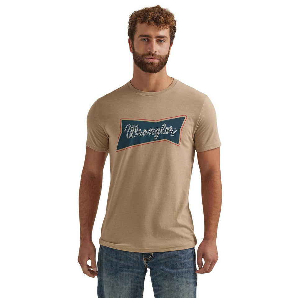 WRANGLER TAN TEE W/ NAVY LOGO 112344113