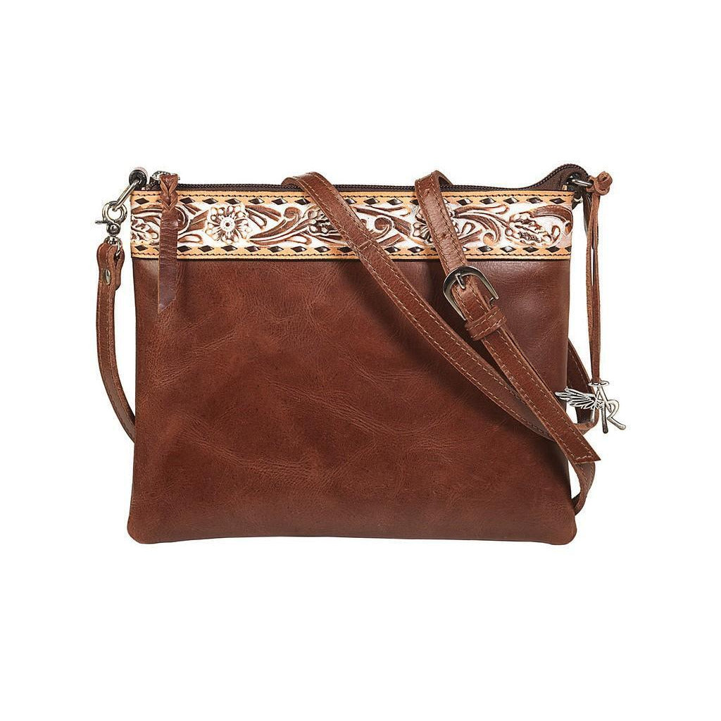 Angel Ranch Western Handbag White Washed Daisy Brown D330006102