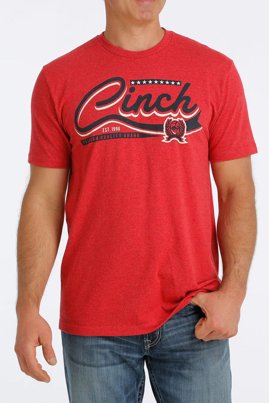 CINCH - MEN'S SHORT SLEEVE T-SHIRT - HEATHER RED MTT1690497