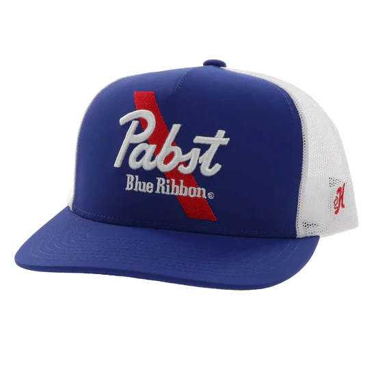 Hooey® Men's Pabst Blue Ribbon 5-panel Blue Trucker Cap 2275T-BLWH