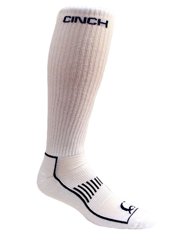 CINCH MEN'S WHITE LOGO WESTERN BOOT SOCKS MXY6007001