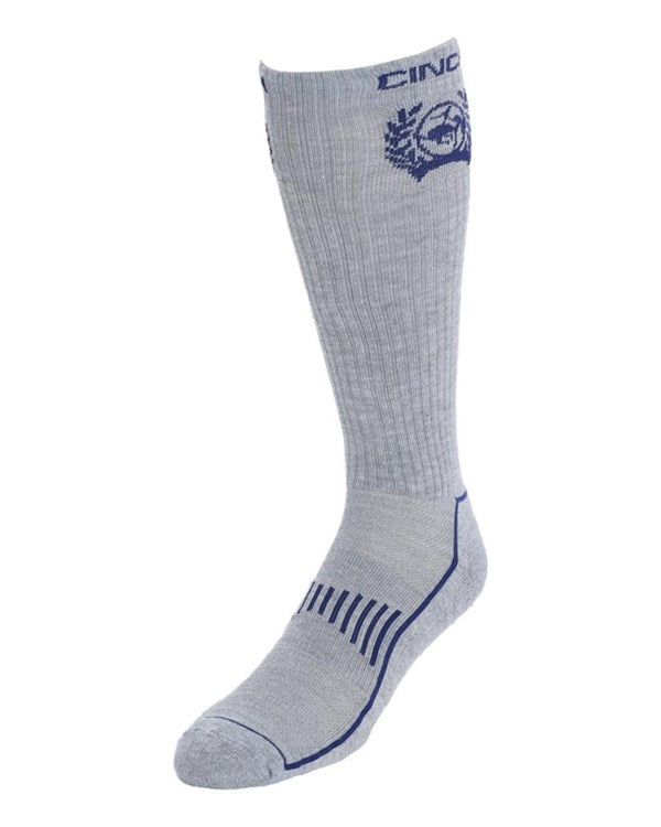 CINCH MEN'S ARCH SUPPORT GRAY NAVY BOOT SOCKS MXY6007016