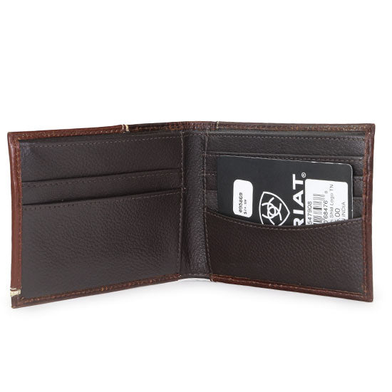 Ariat Men's Bifold Wallet Two Toned Shield Logo Tan A3547908