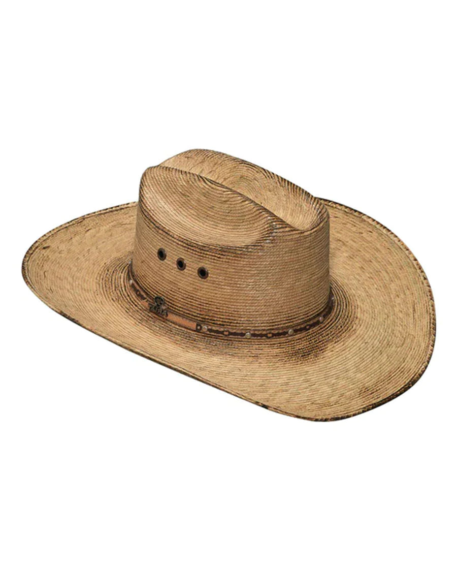 M&F WESTERN MEN'S ARIAT FIRED PALM LEAF STRAW COWBOY HAT A65102