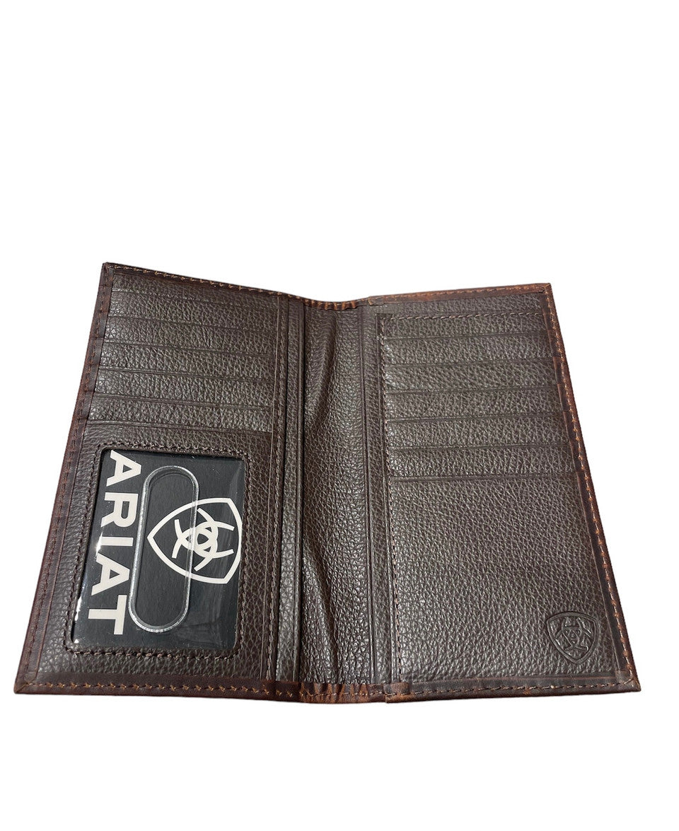 ARIAT BULL HIDE EMBROIDERED BROWN - ACCESSORIES WALLET A3555902