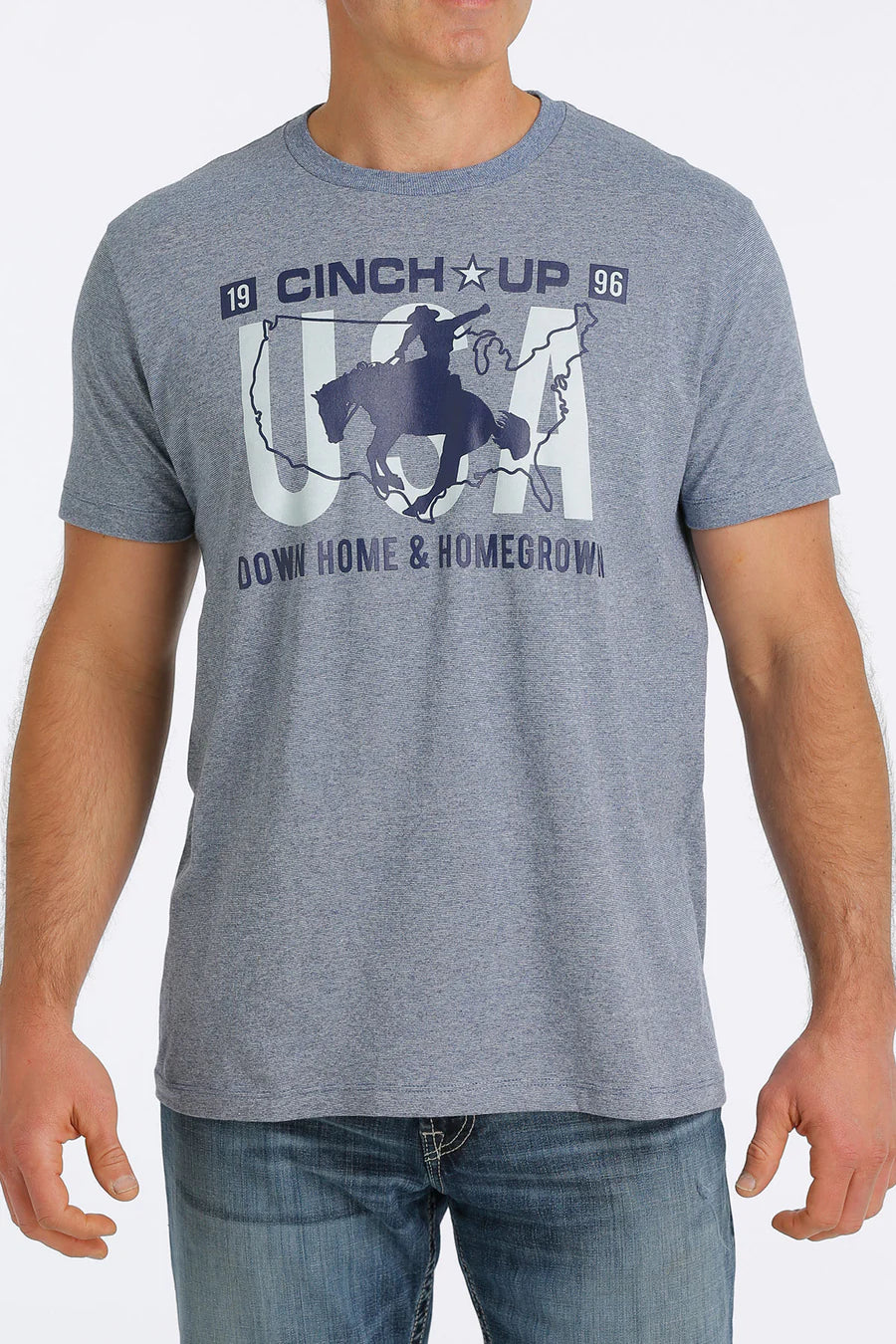 CINCH - MEN'S SHORT SLEEVE T-SHIRT - HEATHER BLUE MTT1690500