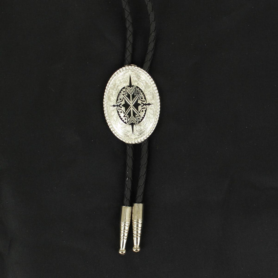 DOUBLE S BOLO TIE SILVER AND BLACK - ACCESSORIES OTHER - 2270236