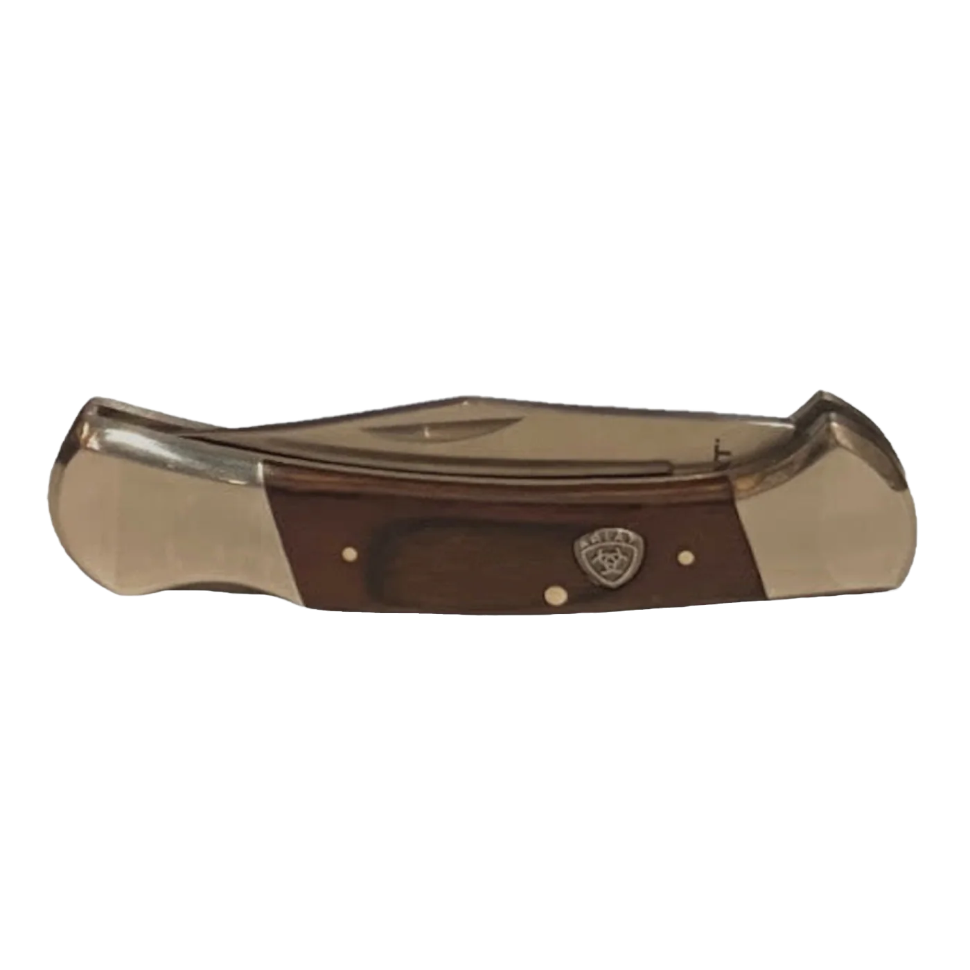 Ariat® Plain Edge Blade Stained Wood Folding Knife