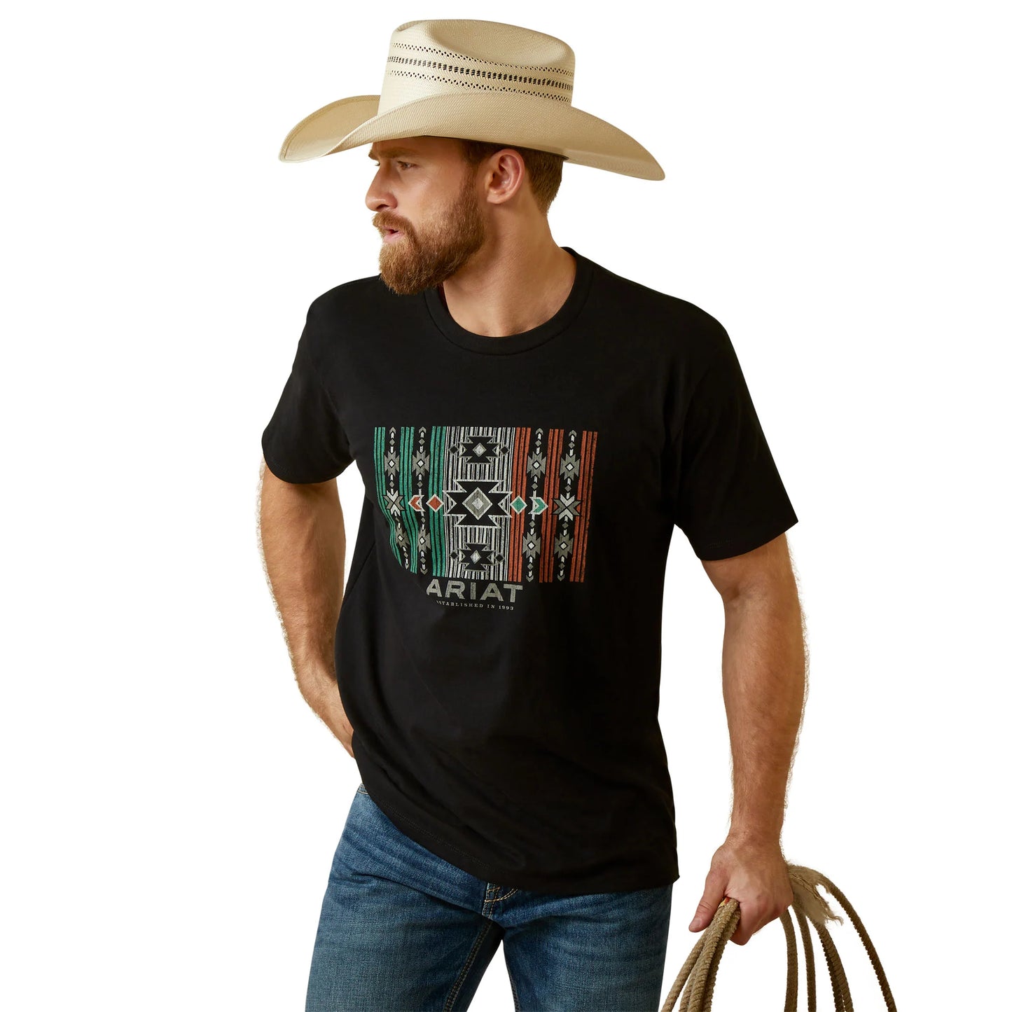 Ariat® Men's Chihuahua Flag Graphic Black T-Shirt 10045276
