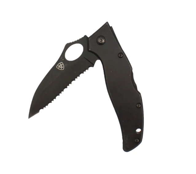 Ariat Serrated Black Folding Knife - A710010101-M