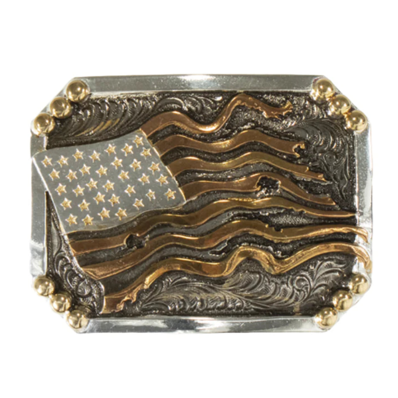 Crumrine Rectangle Buckle American Flag - C10011