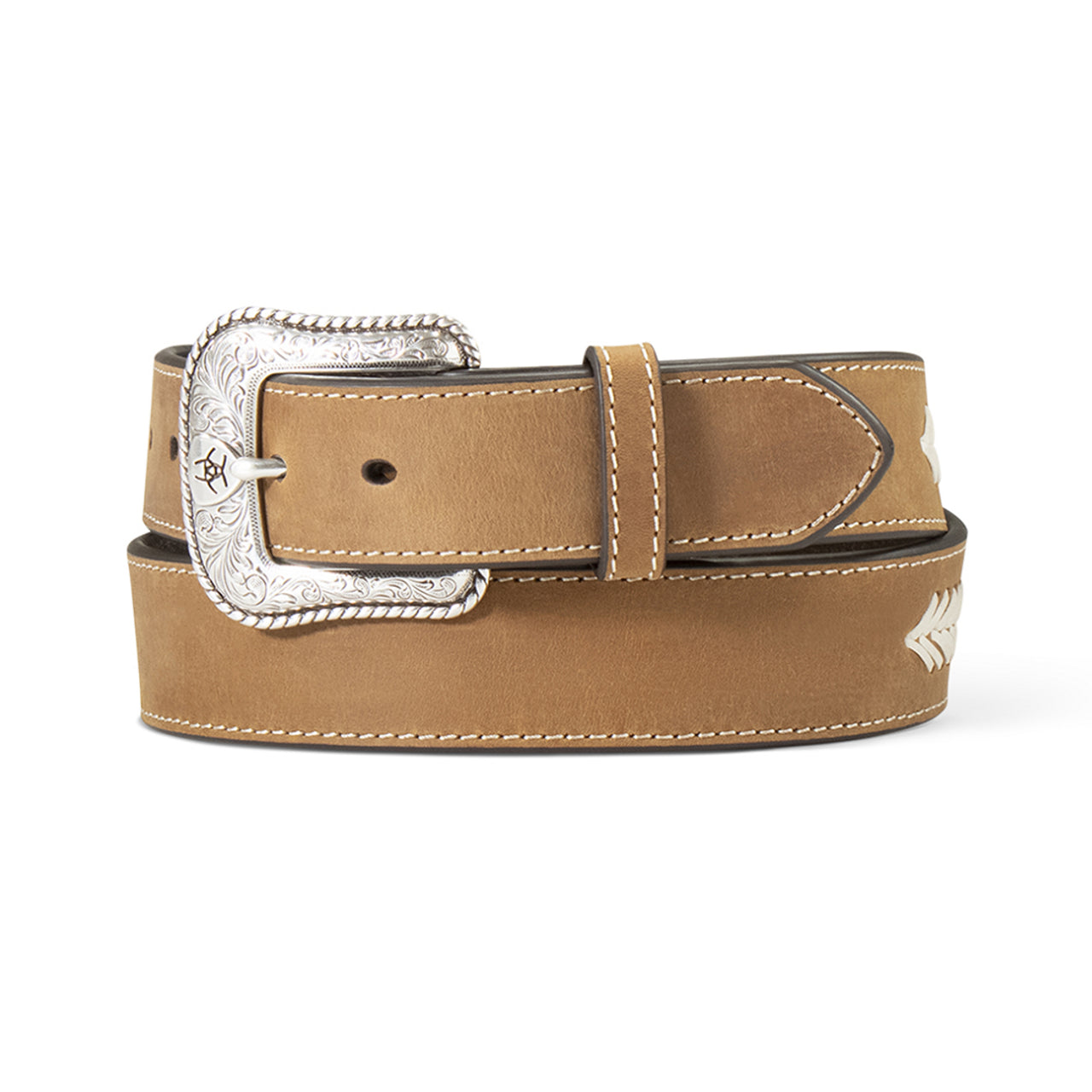 Ariat Western Belt Mens Floral Tab Concho Engraved Lacing A1041102