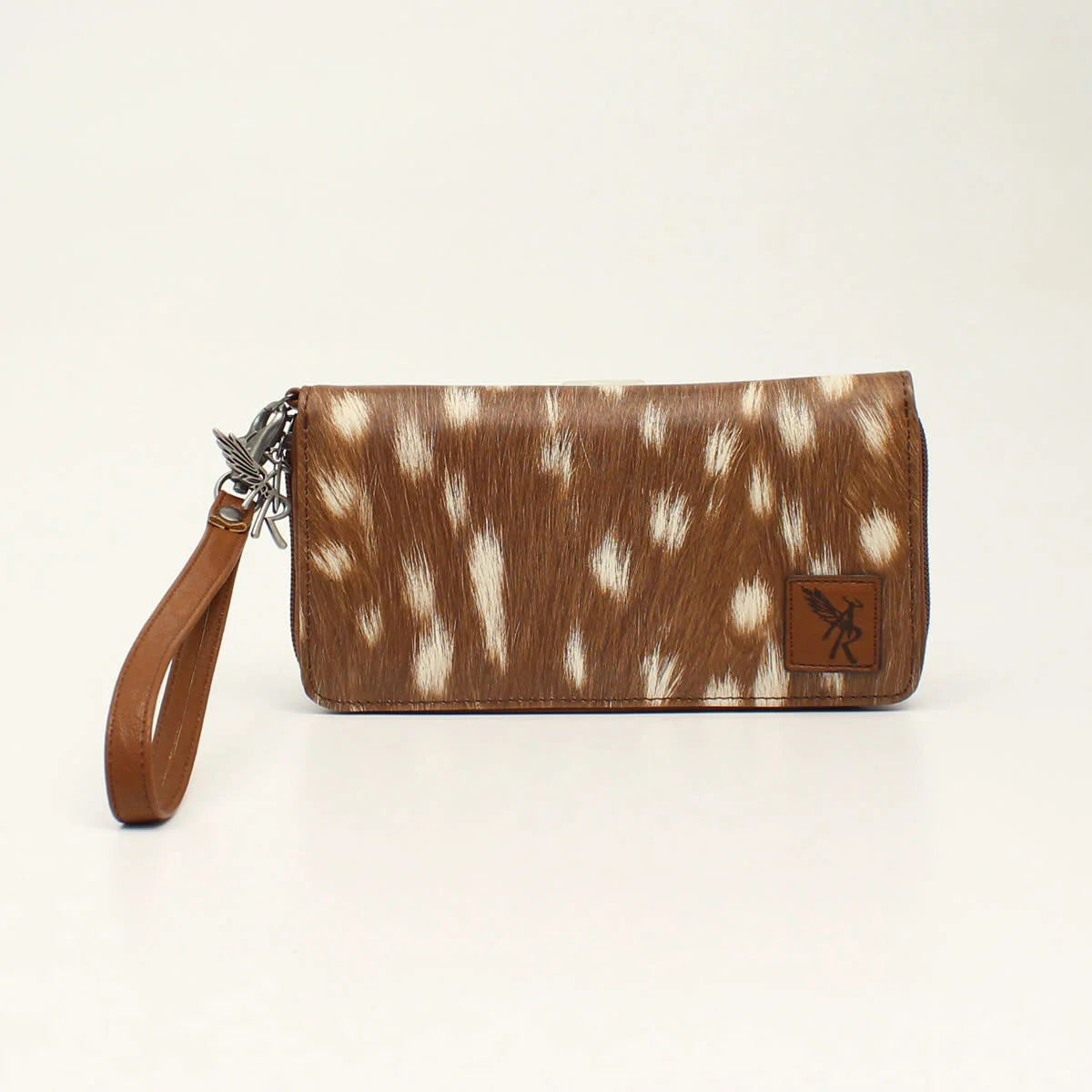 ANGEL RANCH ZIP CLUTCH WALLET DEER COLLECTION BROWN D330000902