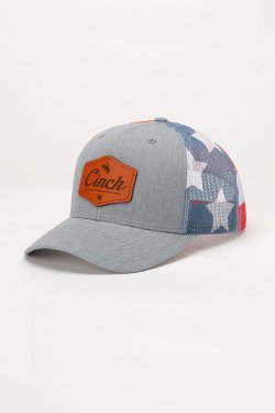 MEN'S CINCH STARS AND STRIPES CAP - GRAY MCC0800009