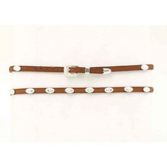 Brown Leather Hatband With Silver Conchos 0237444 / 0237401