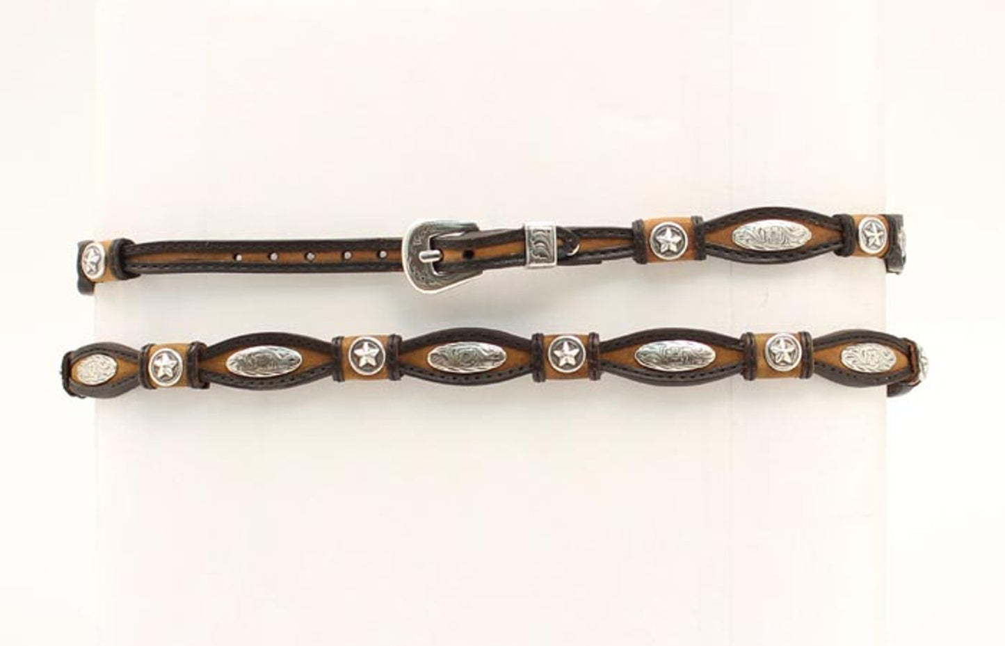 Hat Band Scalloped, Star Conchos, Brown & Black 02395107