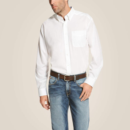 Ariat Men's White Wrinkle Free Long Sleeve Western Shirt (10020331)