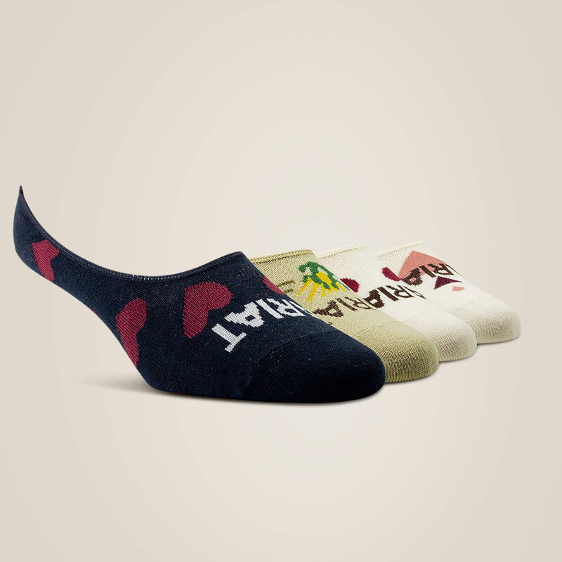 No Slip No Show Sock 4 Pair Multi Color Pack