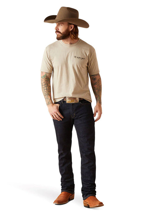 Ariat Tshirt Men's Zuni Flag Khaki Heather Short Sleeve Tee - 10047888