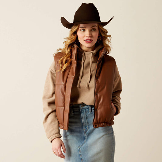 Swirls Faux Leather Vest