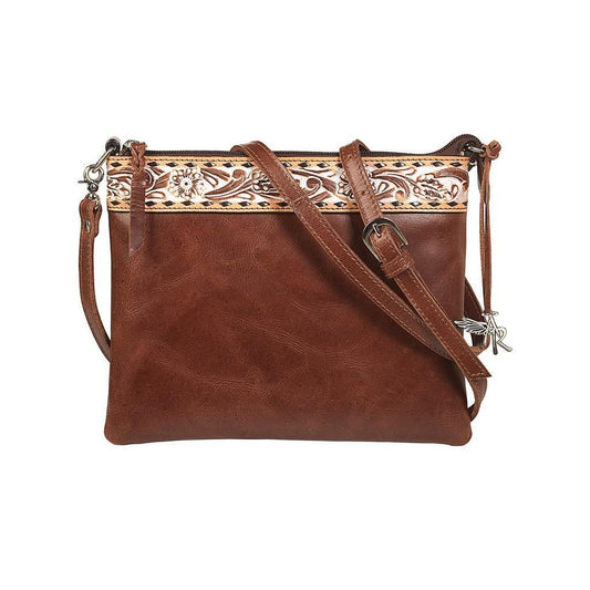 Angel Ranch Western Handbag White Washed Daisy Brown D330006102