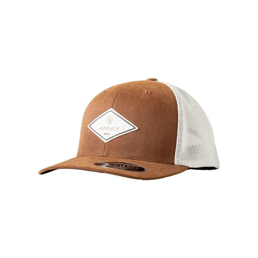 Ariat Western Hat Mens Baseball Cap Faux Leather Logo Brown A300086502