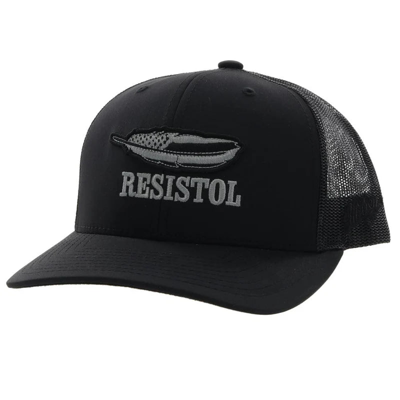 HOOEY "RESISTOL" HAT, BLACK W/FEATHER LOGO 2251T-BK