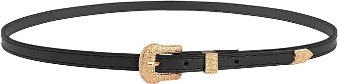 Black Leather Band W/ Gold Buckle