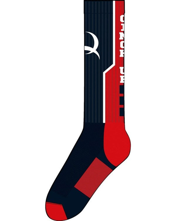 CINCH MEN'S CREW LOGO NAVY AND RED WESTERN SOCKS MXY6006002