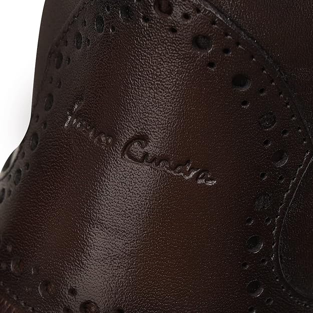 FRANCO CUADRA Men's Dress Boots in Genuine Ostrich Leather Brown FC654