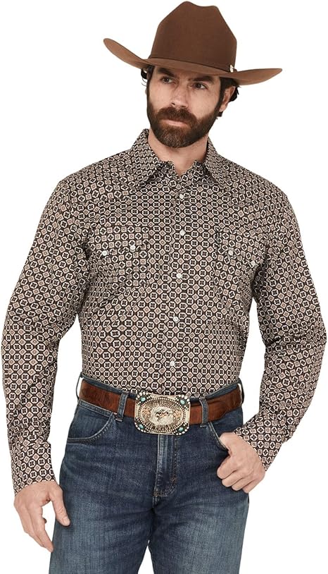 Men's Cinch Paisley Button-Down Western Shirt in Brown - MTW1301082