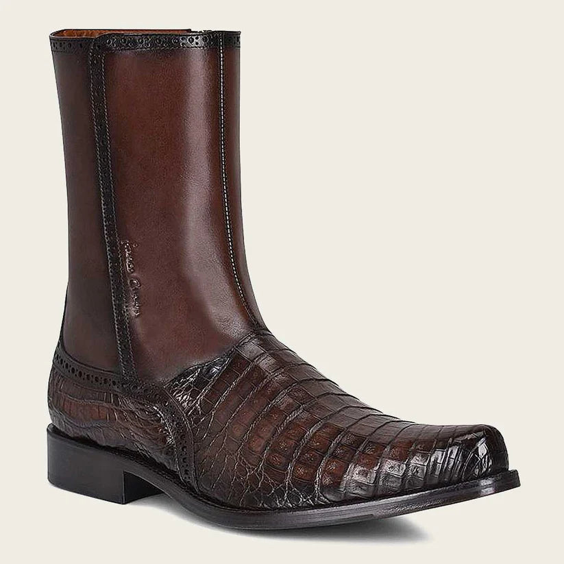 Hand-painted exotic brown leather boots FC657
