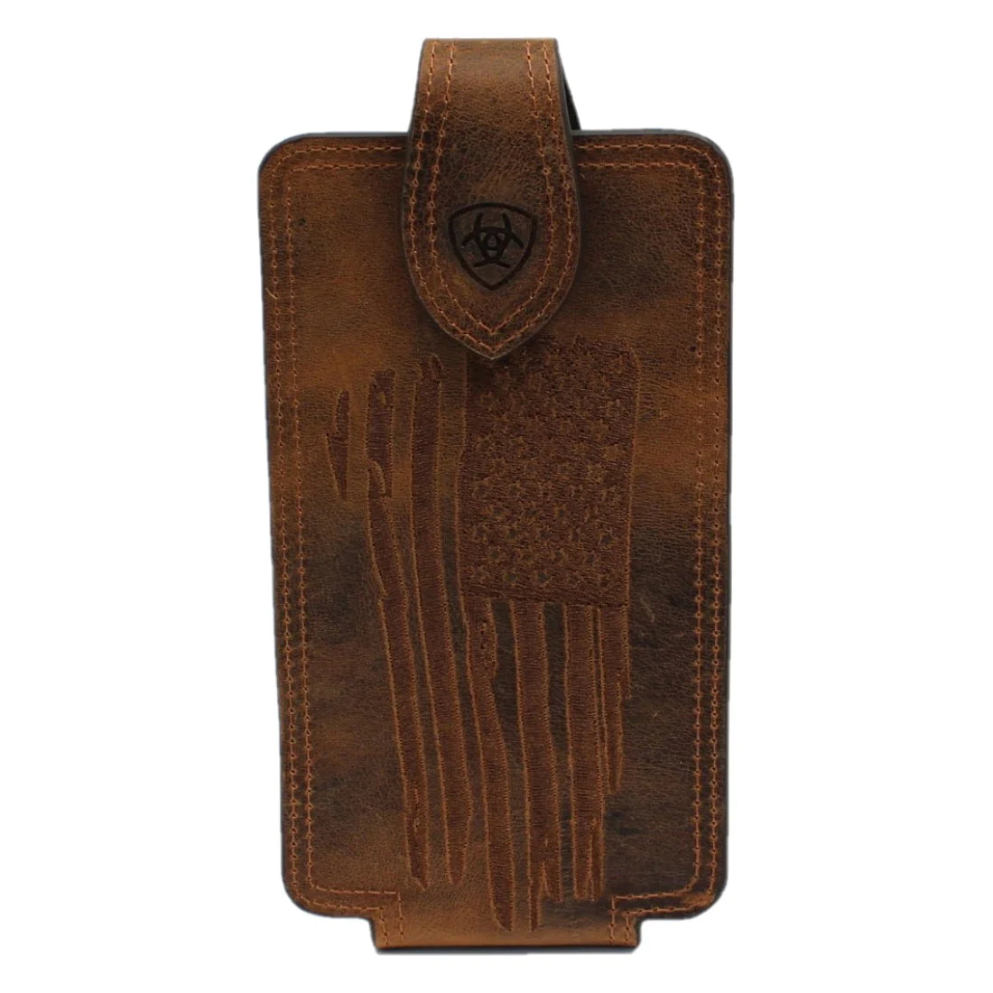 Ariat® Men's American Flag Distressed Brown Phone Clip A0603002