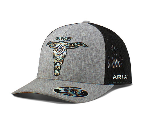 Ariat Green and Tan Longhorn Aztec Cap A300075006
