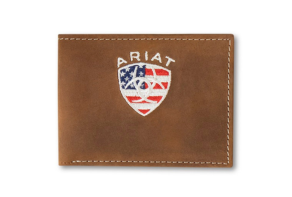 ARIAT BIFOLD AMERICAN FLAG AGED BARK A35549217