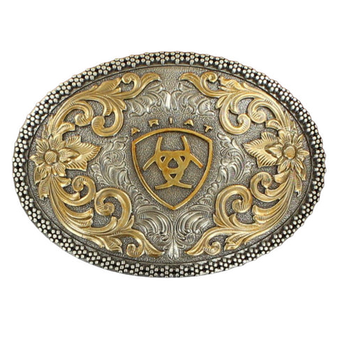 Ariat Antique Silver and Gold Oval Buckle by M&F A37005