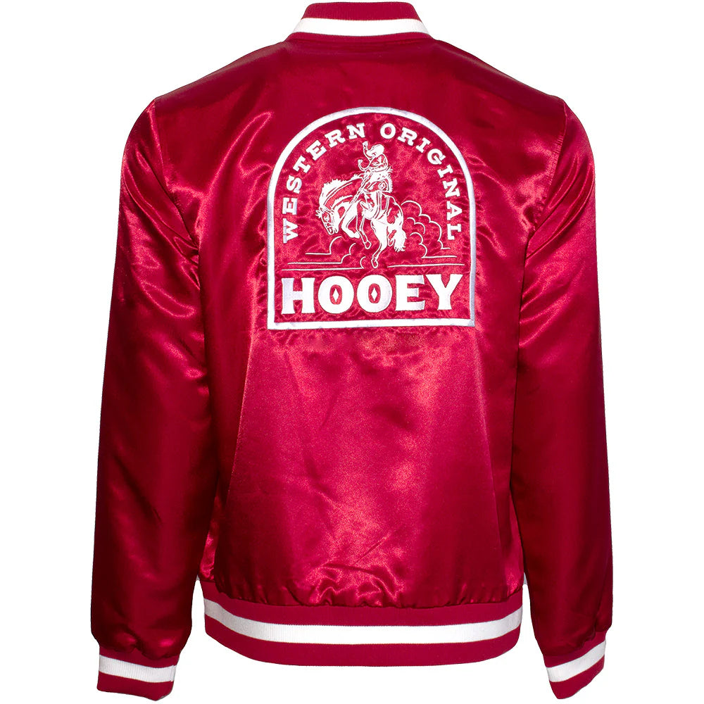 Hooey "Big Sky" Bomber Jacket Satin Red/White (Unisex)