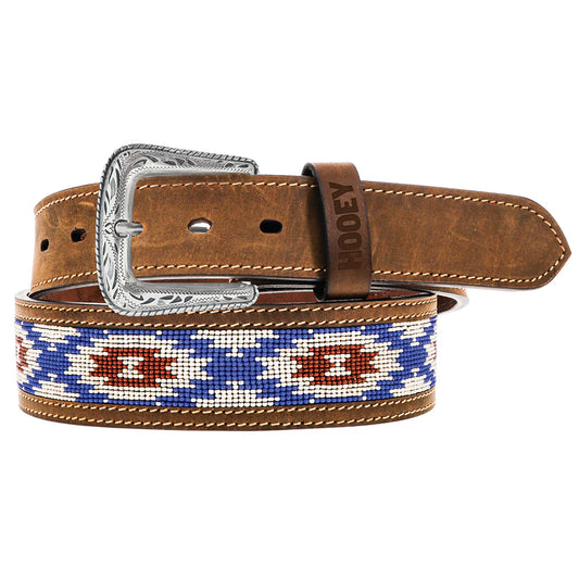 Hooey "Ware" Natural/Tan w/ Red/Blue & White Beaded Belt