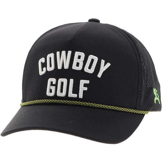 Hooey "Cowboy Golf" Hat Black w/White Stitching
