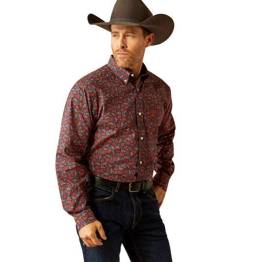 ARIAT IMAN WRINKLE FREE NAVY PRINT - MENS SHIRT - 10054049