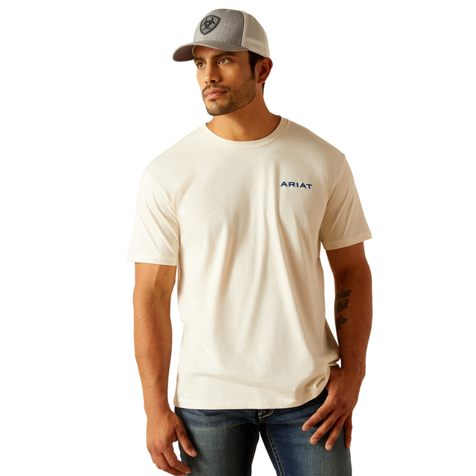 ARIAT LOGO WHITE PRINT - MENS TEE - 10051454