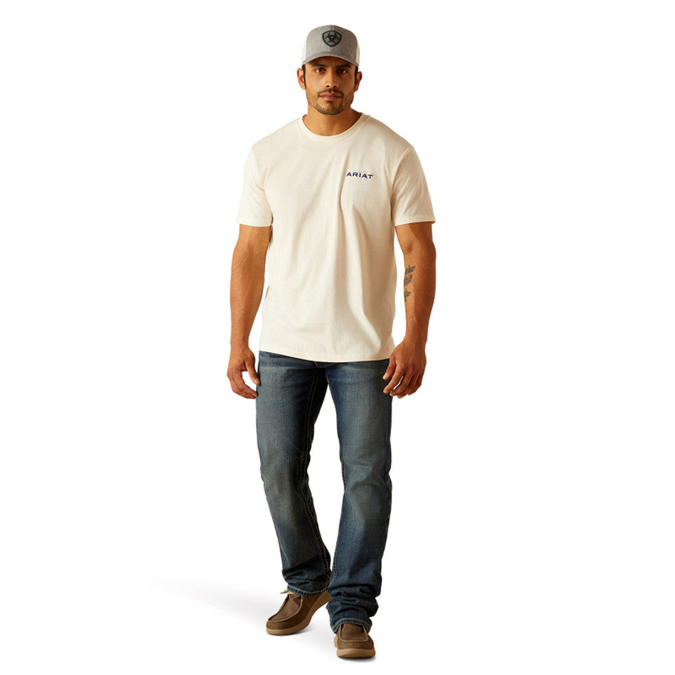 ARIAT LOGO WHITE PRINT - MENS TEE - 10051454