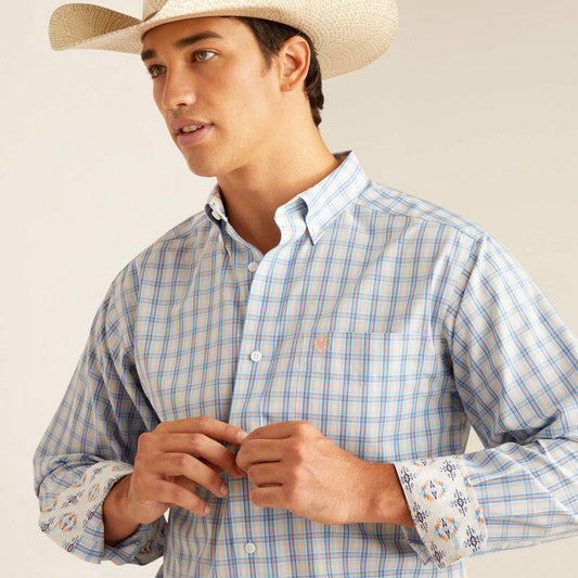 ARIAT SKY BLUE FITTED WRINKLE FREE - MENS SHIRT - 10048400