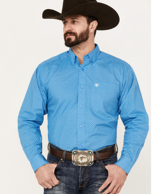 ARIAT MEN'S LLOYD PRINT CLASSIC FIT BUTTON DOWN LONG SLEEVE WESTERN SHIRT 10043770