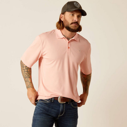 ARIAT TEK POLO APRICOT BLUSH - MENS POLO - 10048837