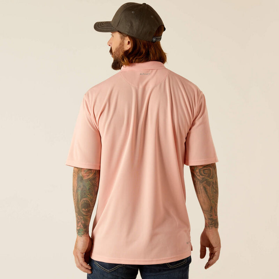 ARIAT TEK POLO APRICOT BLUSH - MENS POLO - 10048837