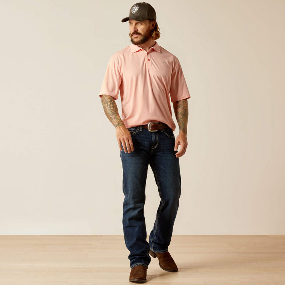 ARIAT TEK POLO APRICOT BLUSH - MENS POLO - 10048837