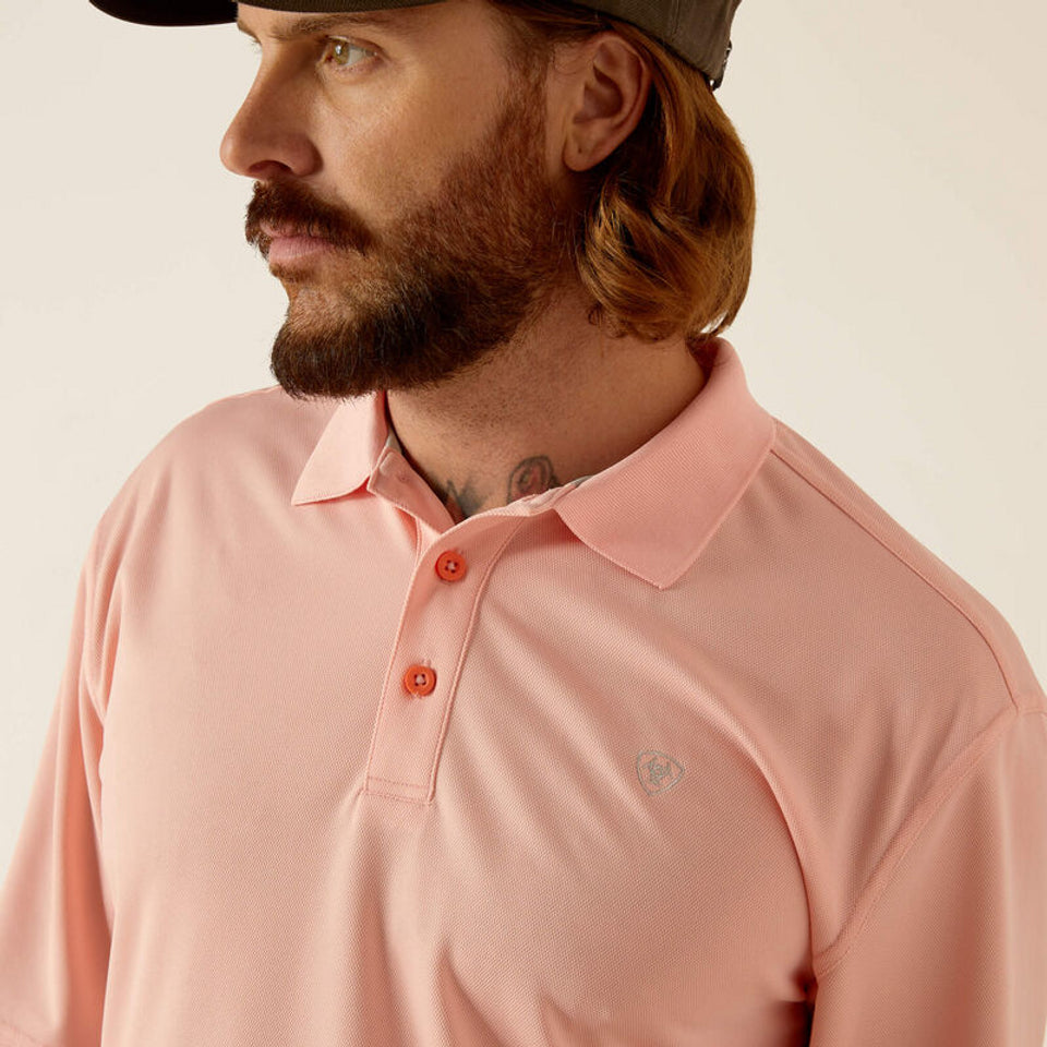 ARIAT TEK POLO APRICOT BLUSH - MENS POLO - 10048837