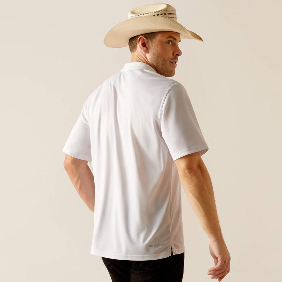 ARIAT TEK WHITE POLO - MENS POLO - 10048833